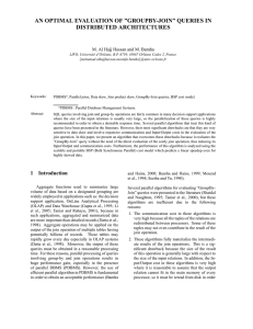 AN OPTIMAL EVALUATION OF ”GROUPBY-JOIN” QUERIES IN DISTRIBUTED ARCHITECTURES