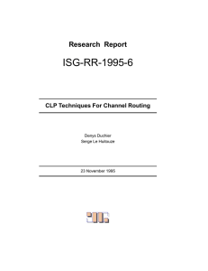 ISG-RR-1995-6 Research Report CLP Techniques For Channel Routing Denys Duchier