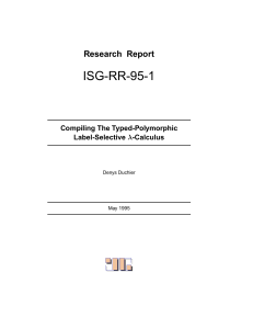 ISG-RR-95-1 Research Report Compiling The Typed-Polymorphic Label-Selective