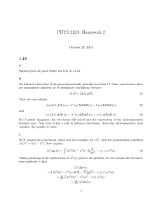 PHYS 212A: Homework 2 1.18 October 29, 2013 a