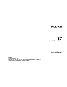 87 Users Manual True RMS Multimeter PN 834192