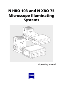 N HBO 103 and N XBO 75 Microscope Illuminating Systems Operating Manual
