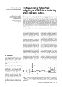 The Measurement of Wetting Angle on Selected Textile Surfaces