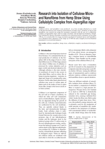 Research into Isolation of Cellulose Micro- Aspergillus niger Janusz Kazimierczak,