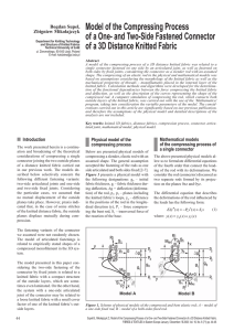 Model of the Compressing Process of a 3D Distance Knitted Fabric