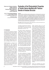 Evaluation of the Photocatalytic Properties of Textile Fabrics Modified with Titanium