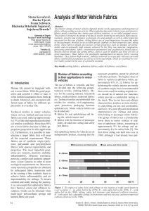 Analysis of Motor Vehicle Fabrics Stana Kovačević, Darko Ujević, Ivana Schwarz,