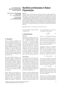 Nanofibres and Nanotubes in Radical Polymerisation Ewa Wiśniewska ,