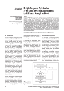 Multiple Response Optimisation of the Staple-Yarn Production Process Rizvan Erol,