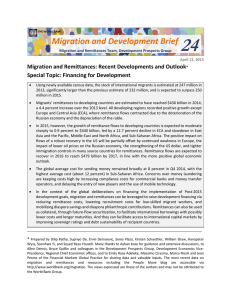 24 Migration and Development Brief  Migration and Remittances: Recent Developments and Outlook