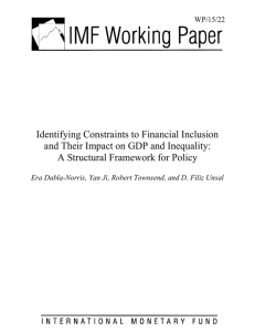 Identifying Constraints to Financial Inclusion A Structural Framework for Policy