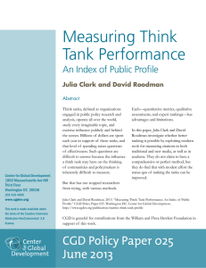 Measuring Think Tank Performance An Index of Public Profile