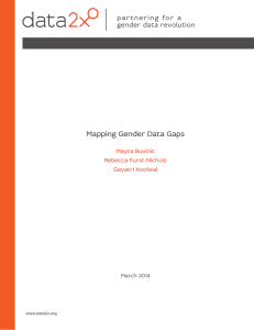 Mapping Gender Data Gaps Mayra Buvinic Rebecca Furst-Nichols Gayatri Koolwal