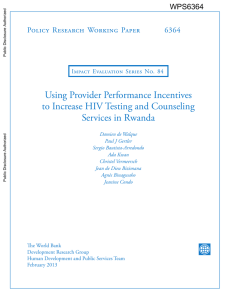 Using Provider Performance Incentives to Increase HIV Testing and Counseling