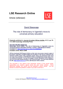 LSE Research Online Article (refereed) David Stasavage