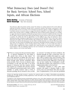 What Democracy Does (and Doesn’t Do) Inputs, and African Elections