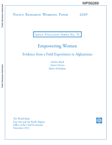 Empowering Women Policy Research Working Paper 6269