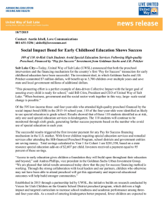 Social Impact Bond for Early Childhood Education Shows Success