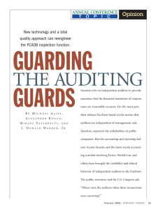 GUARDING GUARDS THE AUDITING Opinion