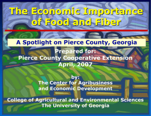 The Economic Importance of Food and Fiber Prepared for: