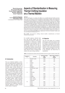Aspects of Standardisation in Measuring Thermal Clothing Insulation on a Thermal Manikin