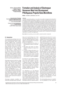 Formation and Analysis of Electrospun Nonwoven Mats from Bicomponent PVA/Aqueous Propolis Nano-Microfibres