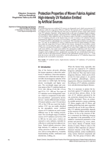 Protection Properties of Woven Fabrics Against High-Intensity UV Radiation Emitted