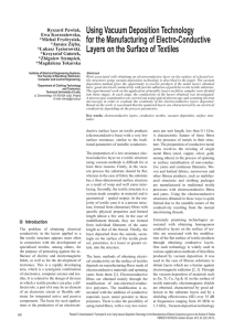 Using Vacuum Deposition Technology for the Manufacturing of Electro-Conductive