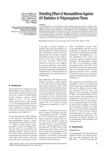 Shielding Effect of Nanoadditives Against UV Radiation in Polypropylene Fibres Maria Dulíková,