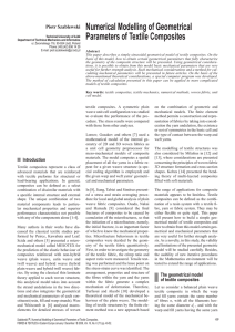 Numerical Modelling of Geometrical Parameters of Textile Composites Piotr Szablewski