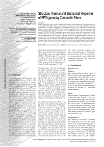 Structure, Thermal and Mechanical Properties of PP/Organoclay Composite Fibres