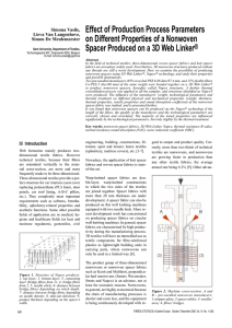 Effect of Production Process Parameters on Different Properties of a Nonwoven