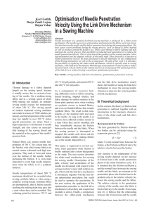 Optimisation of Needle Penetration Velocity Using the Link Drive Mechanism Karl Gotlih,