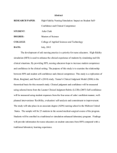 Abstract RESEARCH PAPER STUDENT High-Fidelity Nursing Simulation: Impact on Student Self-