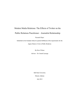Modern Media Relations: The Effects of Twitter on the