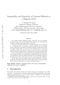 Integrability and Ergodicity of Classical Billiards in a Magnetic Field