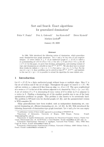 Sort and Search: Exact algorithms for generalized domination ∗ Fedor V. Fomin