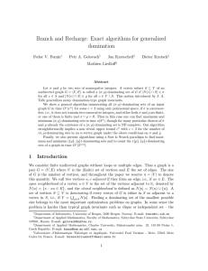 Branch and Recharge: Exact algorithms for generalized domination Fedor V. Fomin
