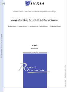 Exact algorithms for -labeling of graphs a p p o r t