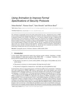 Using Animation to Improve Formal Specifications of Security Protocols Yohan Boichut