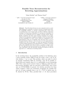 Feasible Trace Reconstruction for Rewriting Approximations Yohan Boichut and Thomas Genet