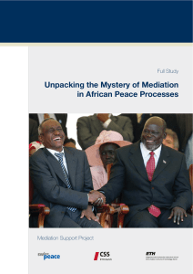 Unpacking the Mystery of Mediation in African Peace Processes CSS Full Study