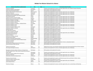 McNair Fee Waiver Schools At a Glance