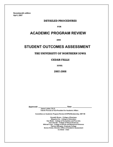 ACADEMIC PROGRAM REVIEW STUDENT OUTCOMES ASSESSMENT  DETAILED PROCEDURES