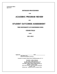 ACADEMIC PROGRAM REVIEW STUDENT OUTCOMES ASSESSMENT  DETAILED PROCEDURES