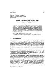 Order 2 Algebraically Slice Knots Geometry &amp; Topology Monographs Charles Livingston 335