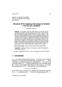 Structure of the mapping class groups of surfaces: Shigeyuki Morita
