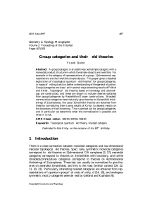 Group categories and their eld theories Geometry &amp; Topology Monographs Frank Quinn 407