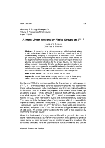 Almost Linear Actions by Finite Groups on Geometry &amp; Topology Monographs Hansj¨