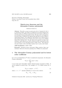 Matrix-tree theorems and the Alexander-Conway polynomial Geometry &amp; Topology Monographs Gregor Masbaum